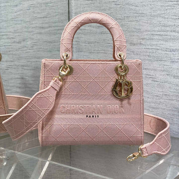 Small 24 Lady Bag In Pastel Pink Canvas