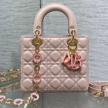 CD Lady Bag 20CM Pink Lambskin Pink Charm