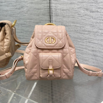 Small 20 Caro Backpack In Peach Pink Macrocannage Lambskin