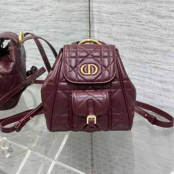 Small 20 Caro Backpack In Plum Purple Macrocannage Lambskin