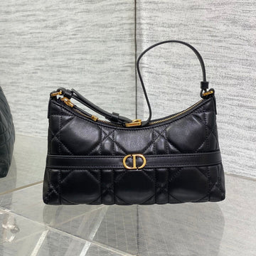 Miss Caro Cigale Mini 24 Bag In Black Macrocannage Lambskin