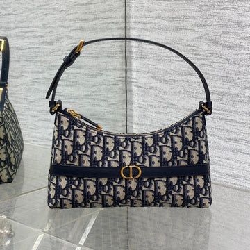 Montaigne Cigale Mini 24 Bag In Blue Dior Oblique Jacquard
