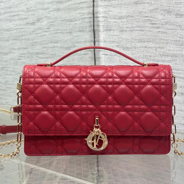 Mini Bag 24 In Rubby Red Patent Cannage Calfskin