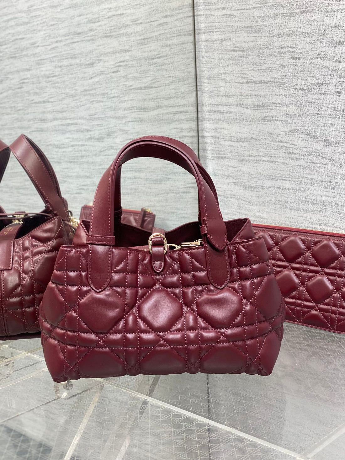 Always Mini 23 Bag In Burgundy Red Macrocannage Calfskin