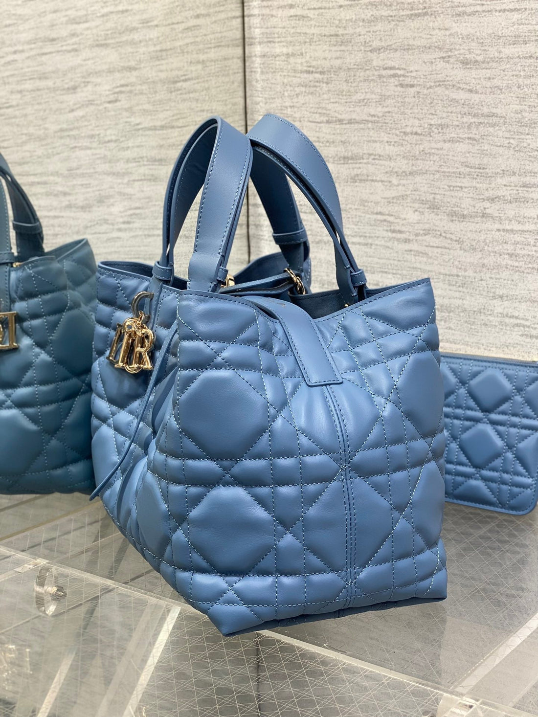 Always Medium 28 Bag In Azure Blue Macrocannage Calfskin