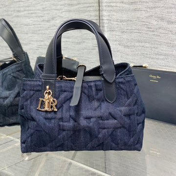 Mini 23 Toujours Bag In Blue Graphic Cannage Denim