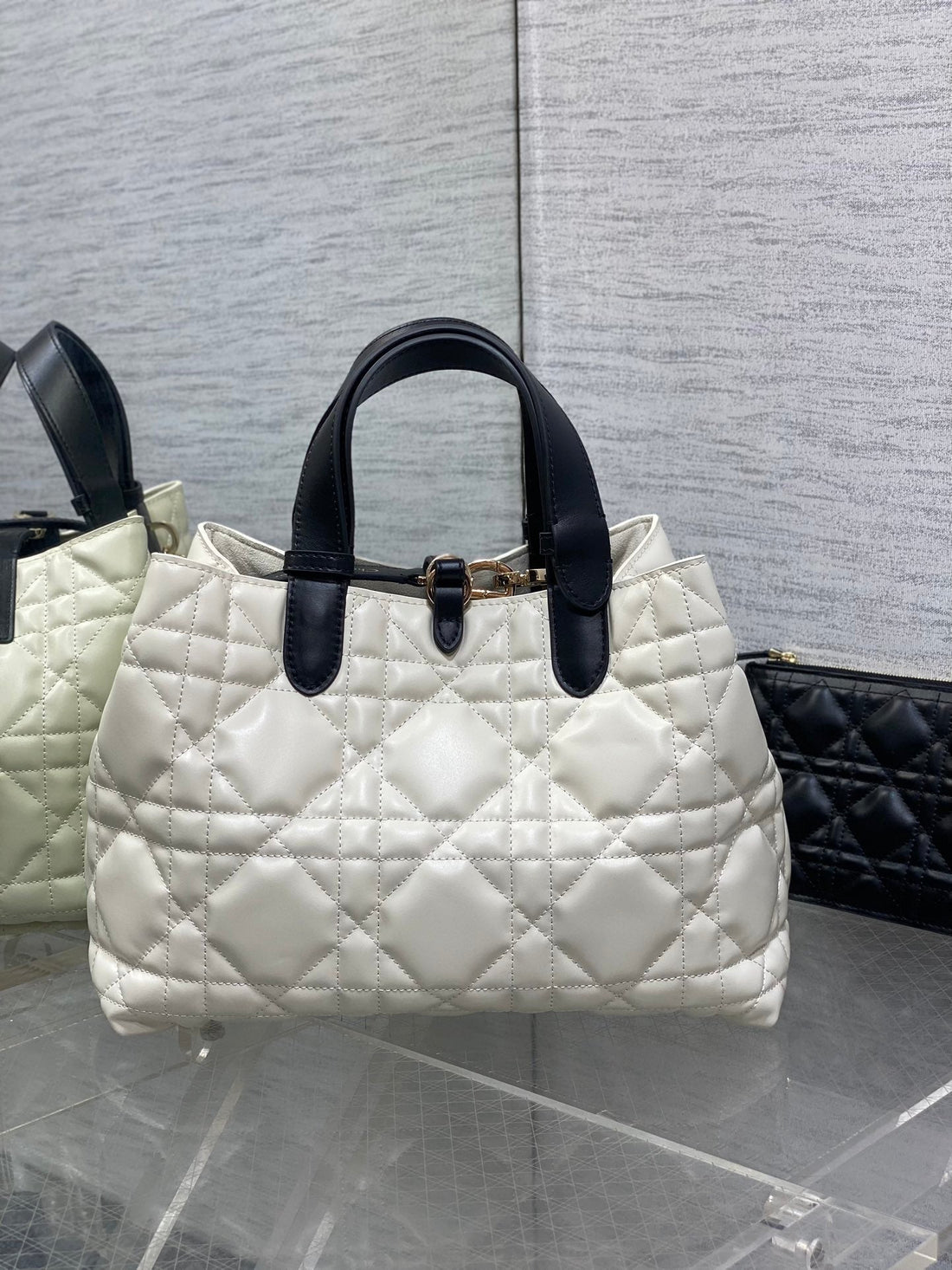 Always Mini 28 Bag In White Mix Black Macrocannage Calfskin