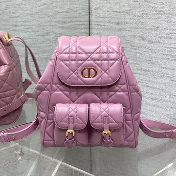 Medium 25 Caro Backpack Flamingo Pink Macrocannage Lambskin