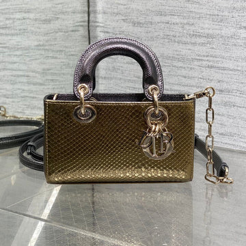 Medium 16 Lady Bag In Gold Metallic Lambskin
