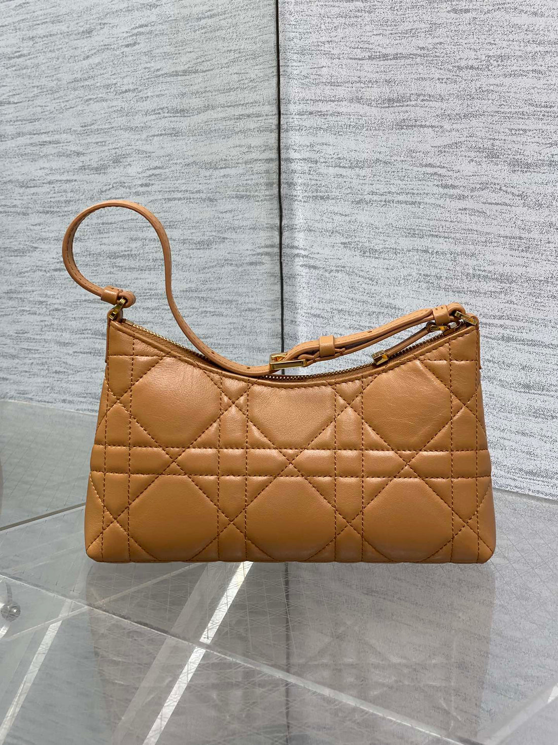Dior 2025 Miss Caro Bag 18CM Tan Macrocannage Lambskin 272804