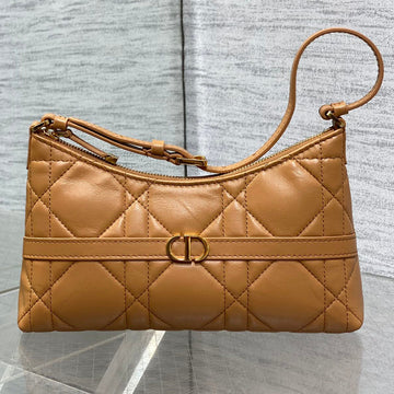 Dior 2025 Miss Caro Bag 18CM Tan Macrocannage Lambskin 272804