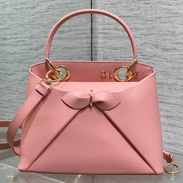 Dior 2025 Bow Bag 28CM Pink Leather 272507