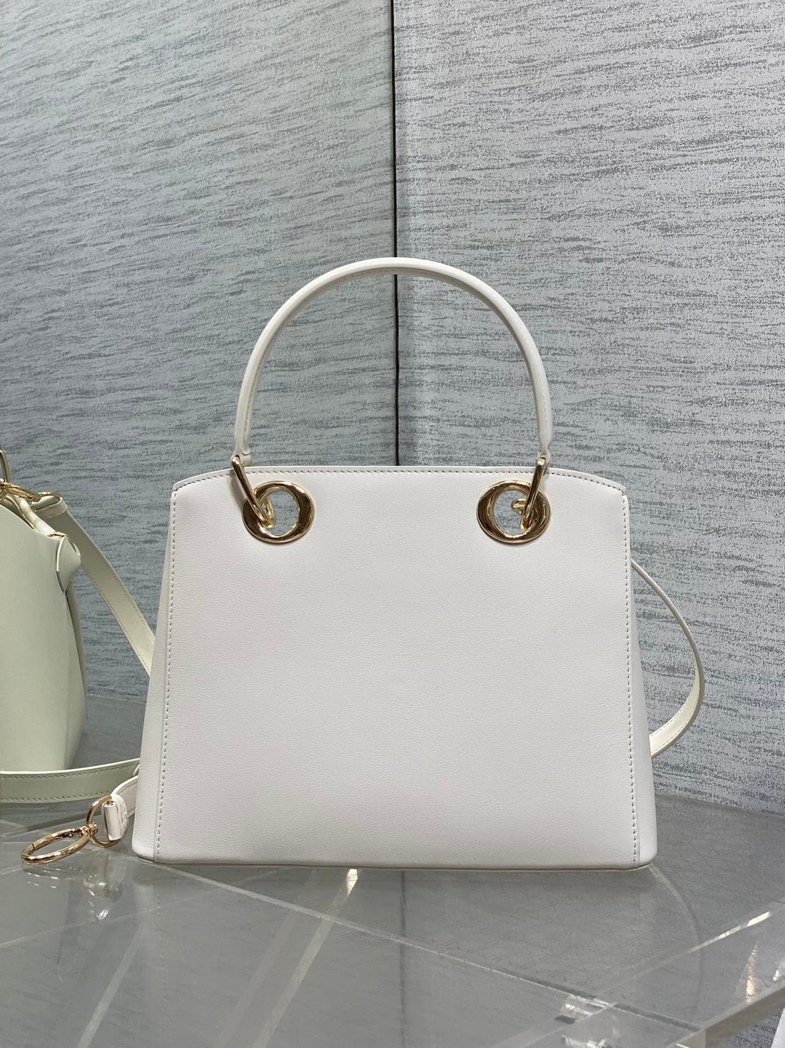 Dior 2025 Bow Bag 28CM White Leather 272515
