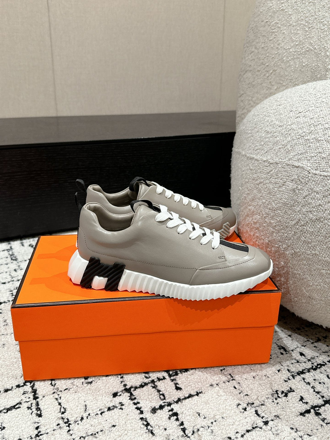 Hm Jump Sneaker In Grey Cowhide 985307