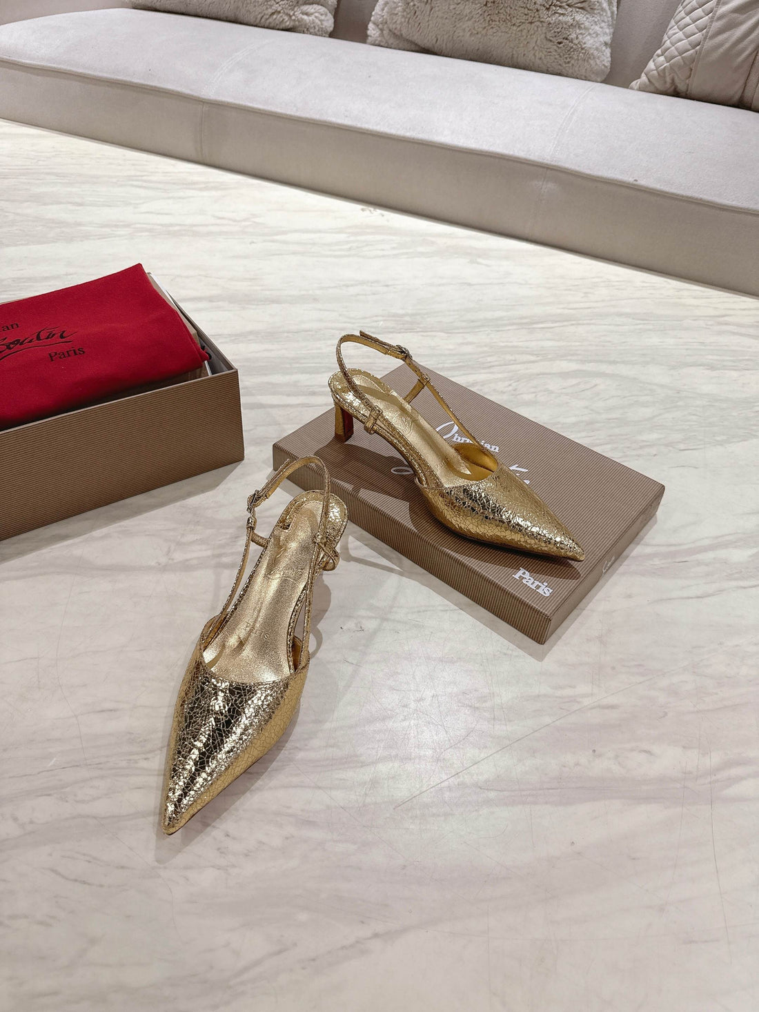 Cl 25 Slingback Gold Fabric 335141