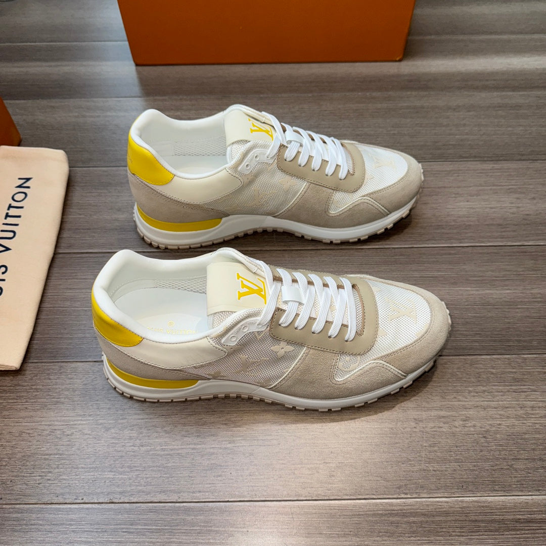 LV Run Away Sneakers Beige Cream Mix Grey