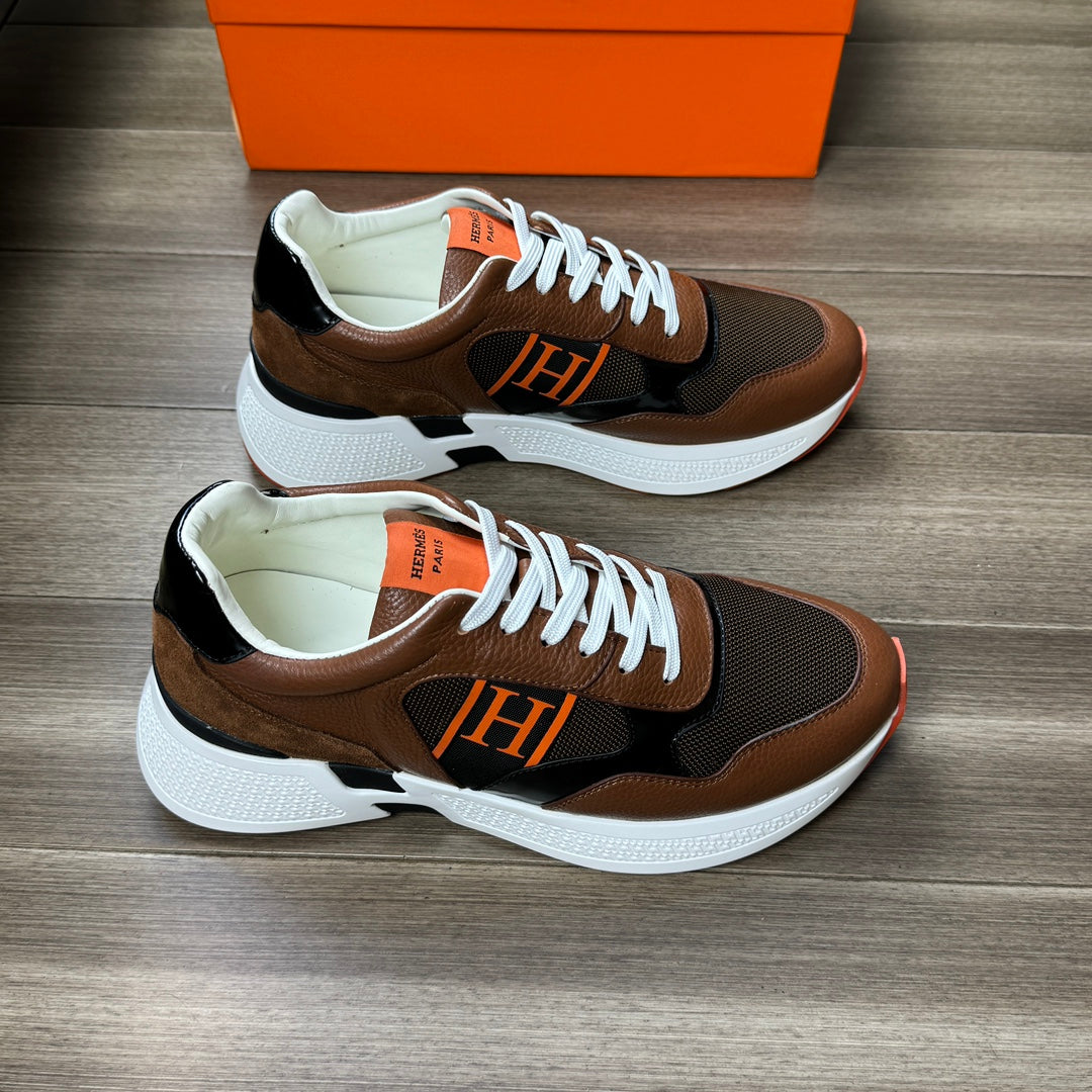 Hm Thick -- Sole Sneaker Brown Mesh Fabric