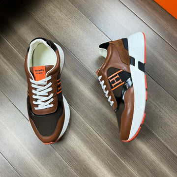 Hm Thick -- Sole Sneaker Brown Mesh Fabric