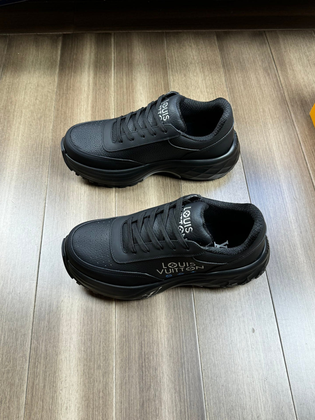 LV Sport Sneaker In Black Calfskin With Logo