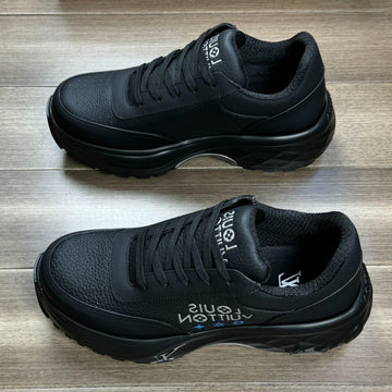 LV Sport Sneaker In Black Calfskin With Logo