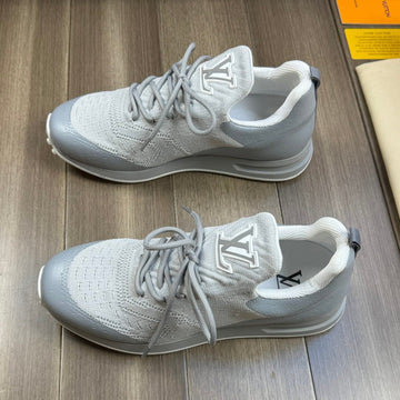LV Sneakers In Grey Mesh Breathable Fabric And Calfskin