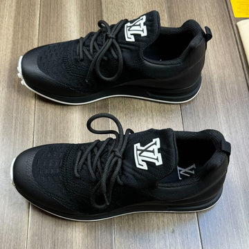 LV Sneakers In Black Mesh Breathable Fabric And Calfskin