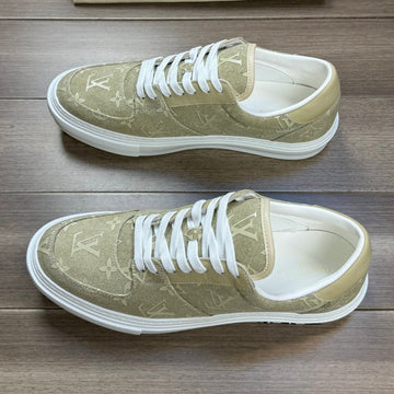 LV Trainer Sneaker In Olive Yellow Monogram Denim