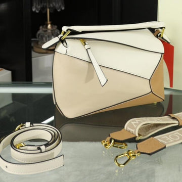 Loe Mini Puzzle 23 Bag In Beige Cream Mix Tan Calfskin