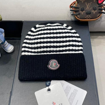 Beanie Hat In Stell Black Mix White Cashmere 436730