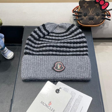 Beanie Hat In Stell Gray Mix Black Cashmere 436732