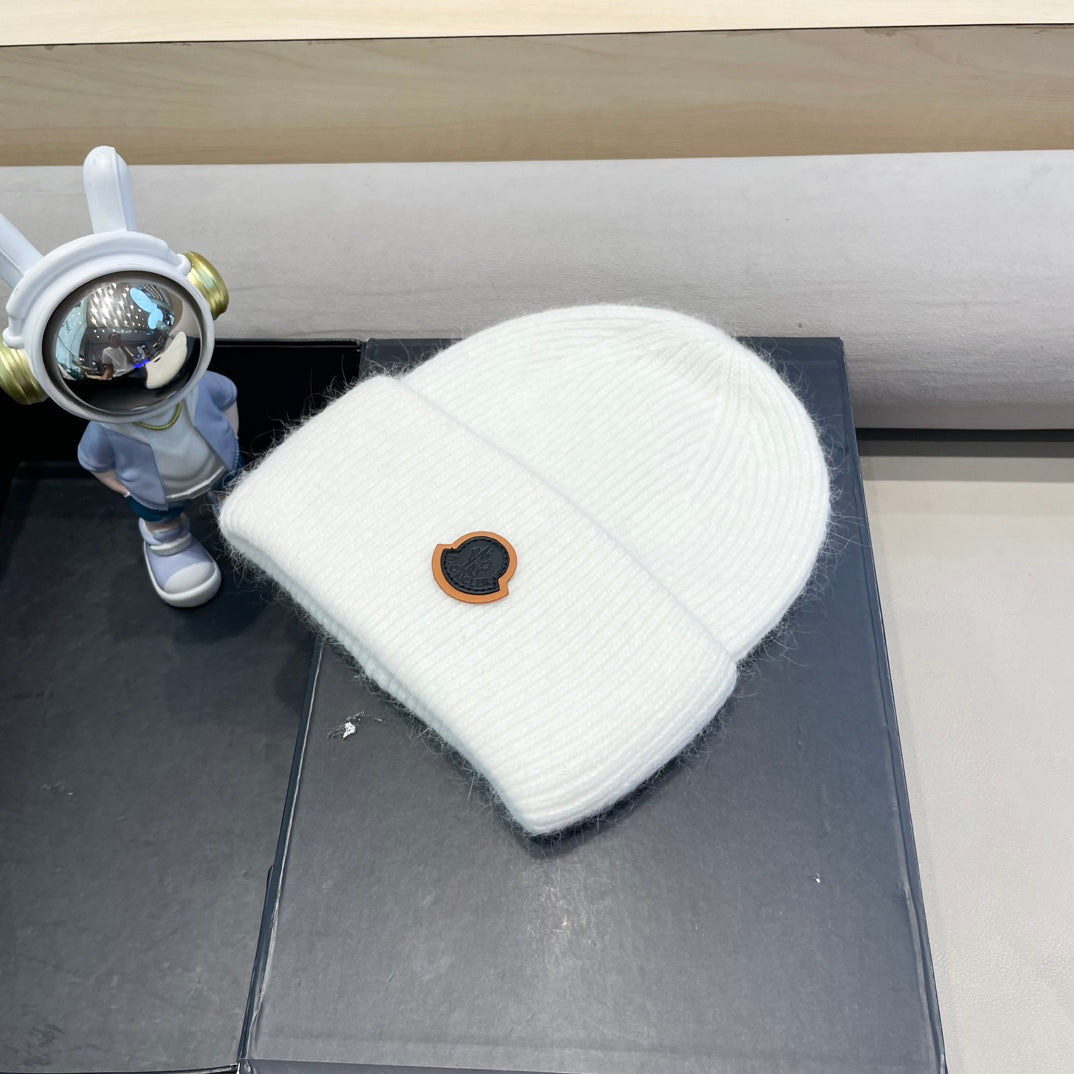 Beanie Hat In White Wool 438126