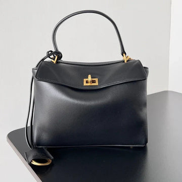 Balenciaga 2026 Rodeo Bag 22 Black Calfskin Gold Hardware 351339