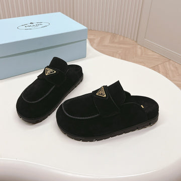 Pra Mule 20MM Black Suede Calfskin