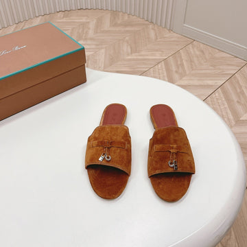 Lp Summer Charms Sandals In Brown Suede