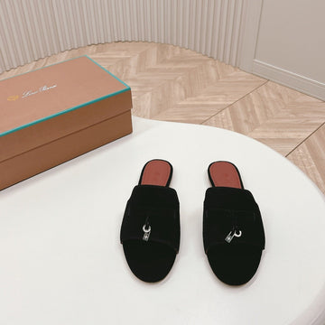 Lp Summer Charms Sandals In Black Suede