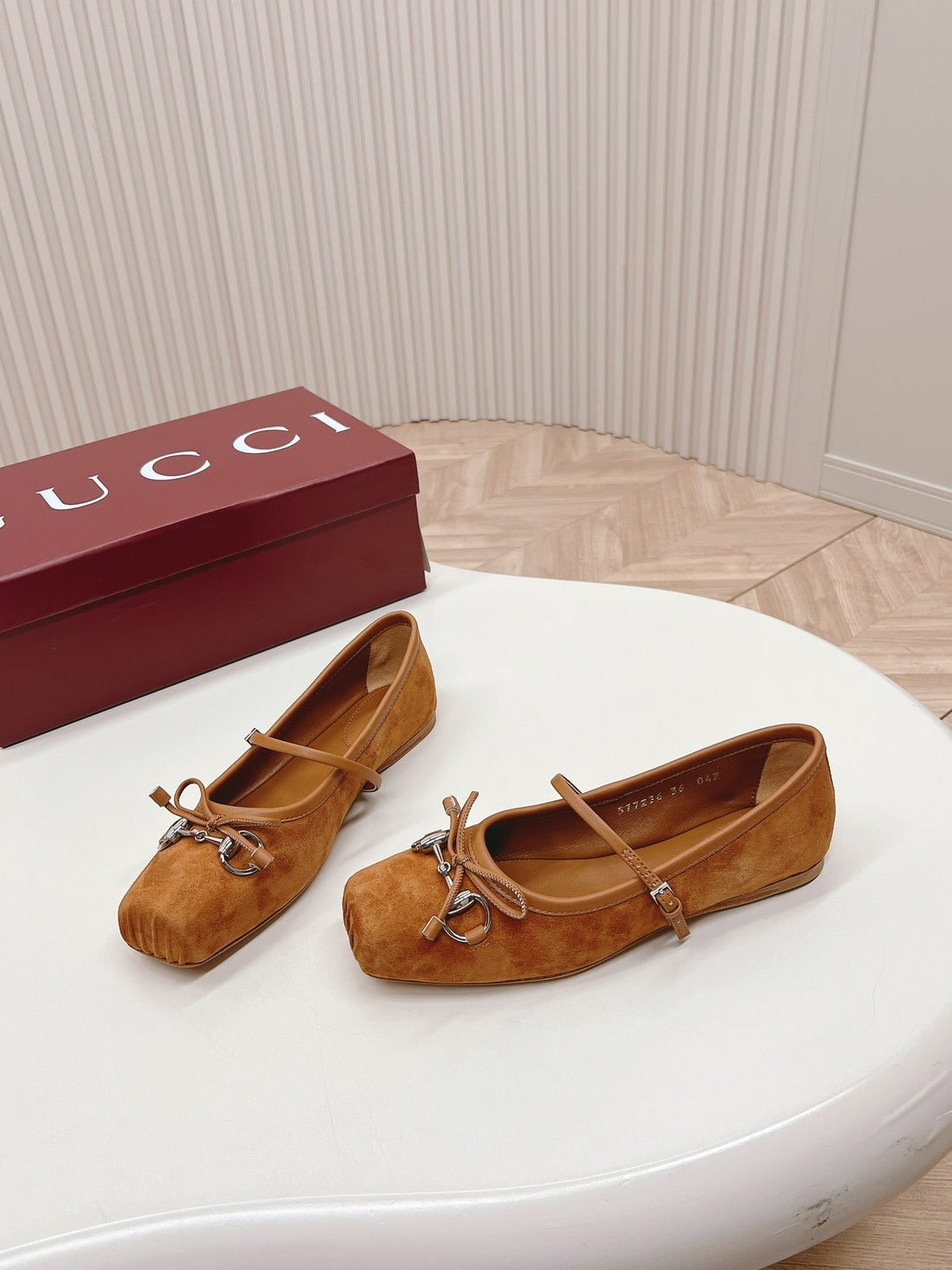 GG Ballet Flat Caramel Suede