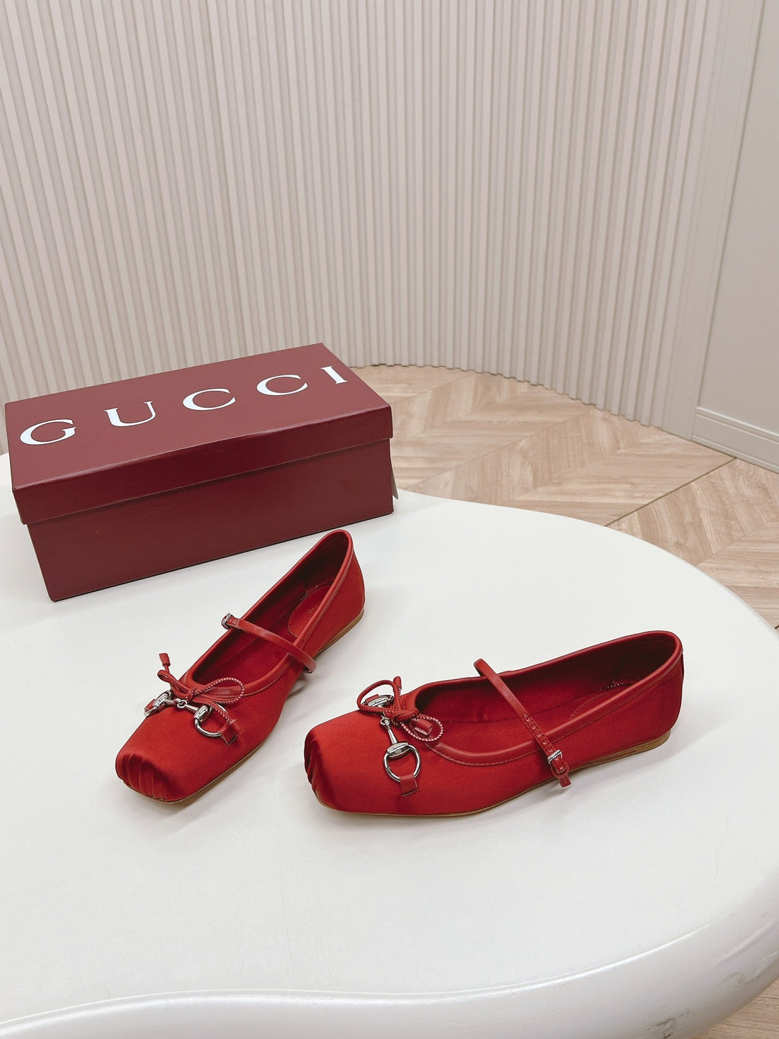 GG Ballet Flat Crimson Silk