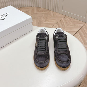 Pra Faded Suede Sneakers Charcoal