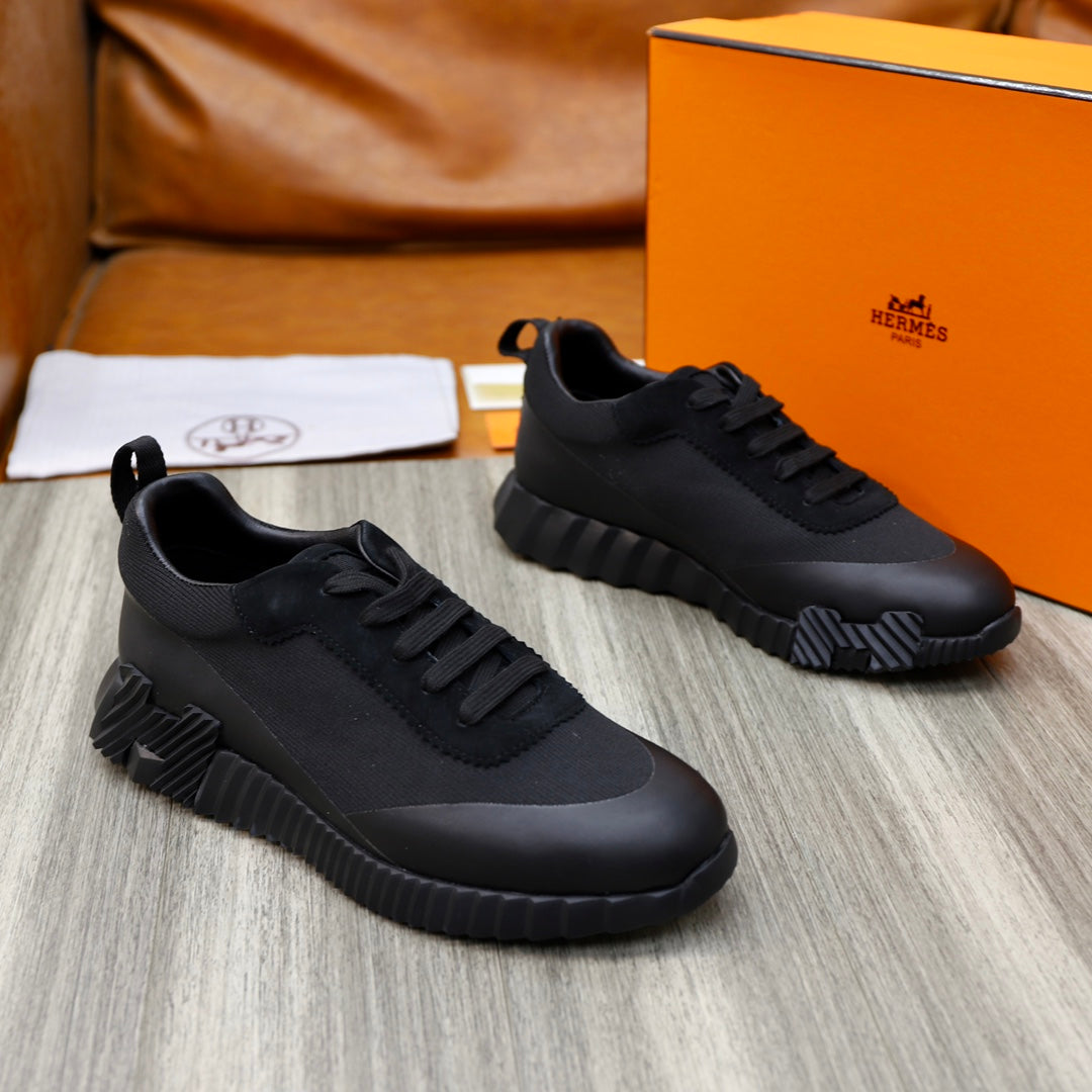 Hm Bouncing Sneaker Black Canvas And Calfskin