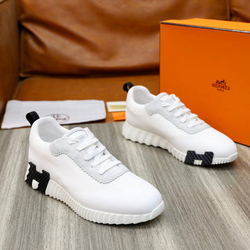 Hm Bouncing Sneaker White Canvas And Calfskin
