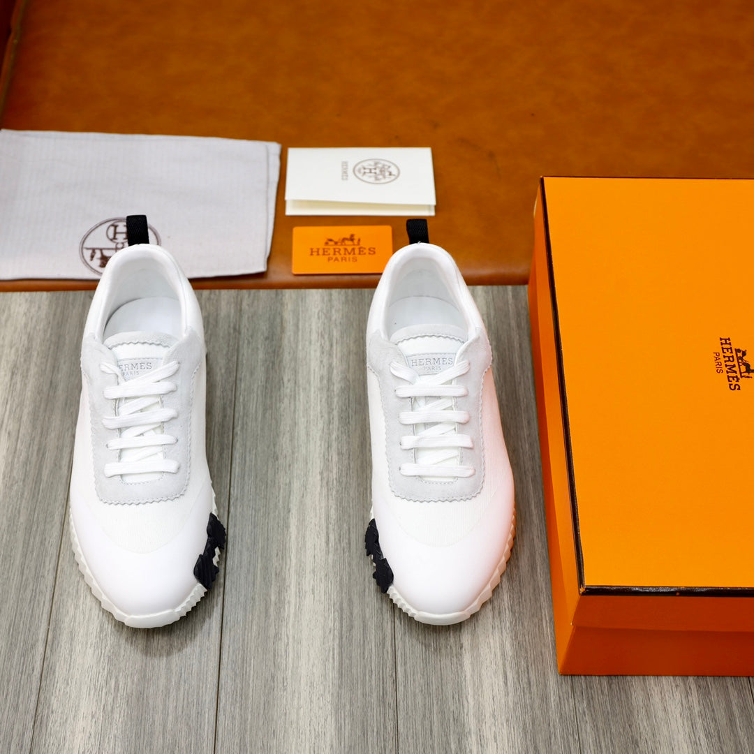 Hm Bouncing Sneaker White Canvas And Calfskin