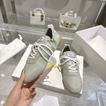 Chloé Ballet Flat Casual Shoes Light Sage Green Cowhide 518813