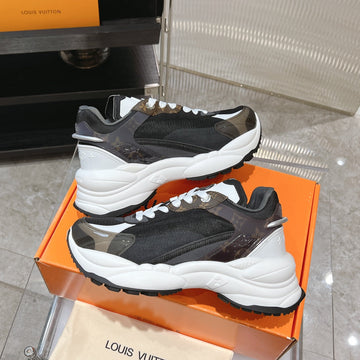 LV Run 55 Sneaker 50MM Black Polyester Mesh Fabric