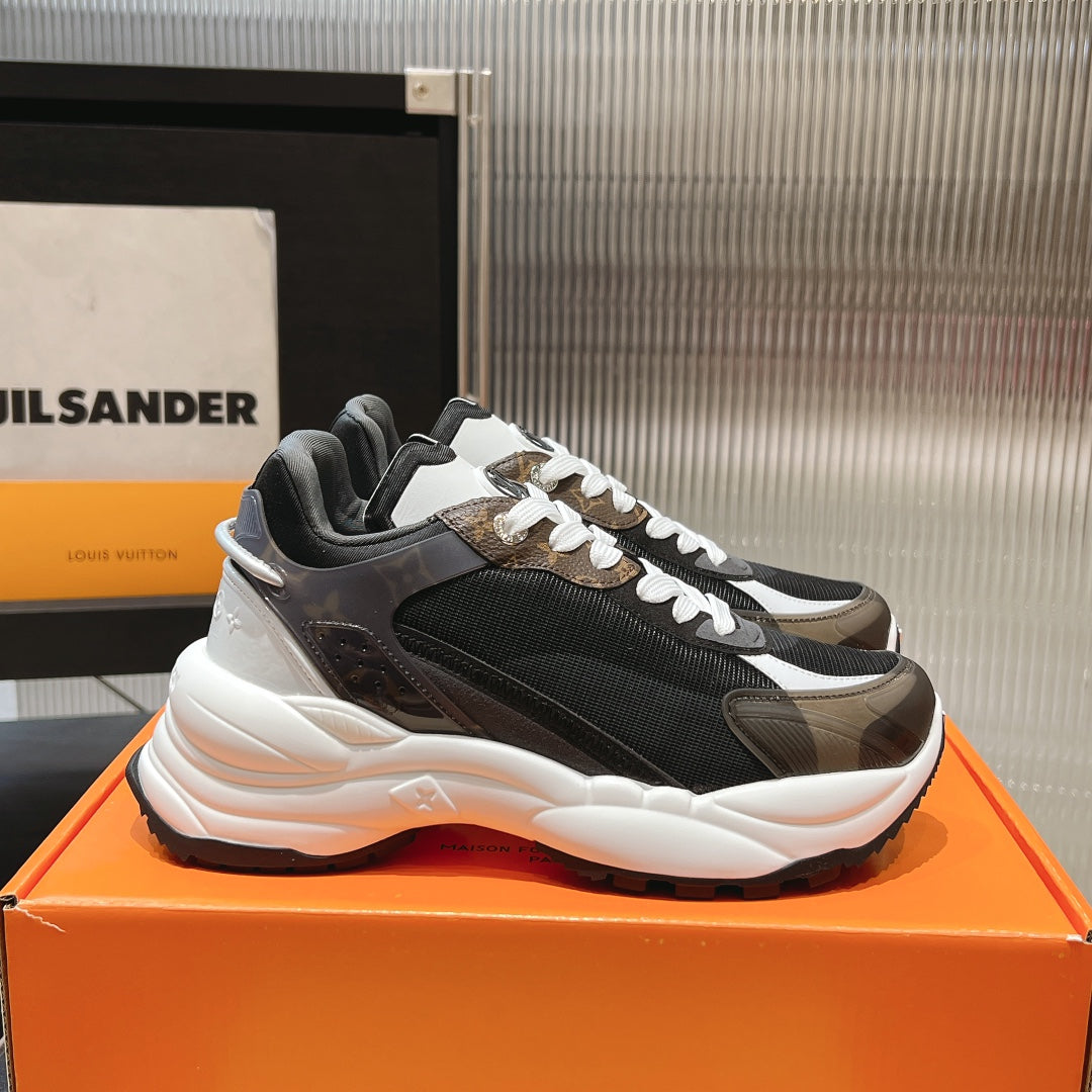 LV Run 55 Sneaker 50MM Black Polyester Mesh Fabric