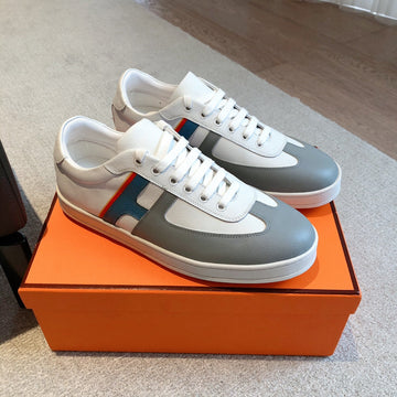 Hm Boomerang Sneaker Multi White And Gray Calfskin