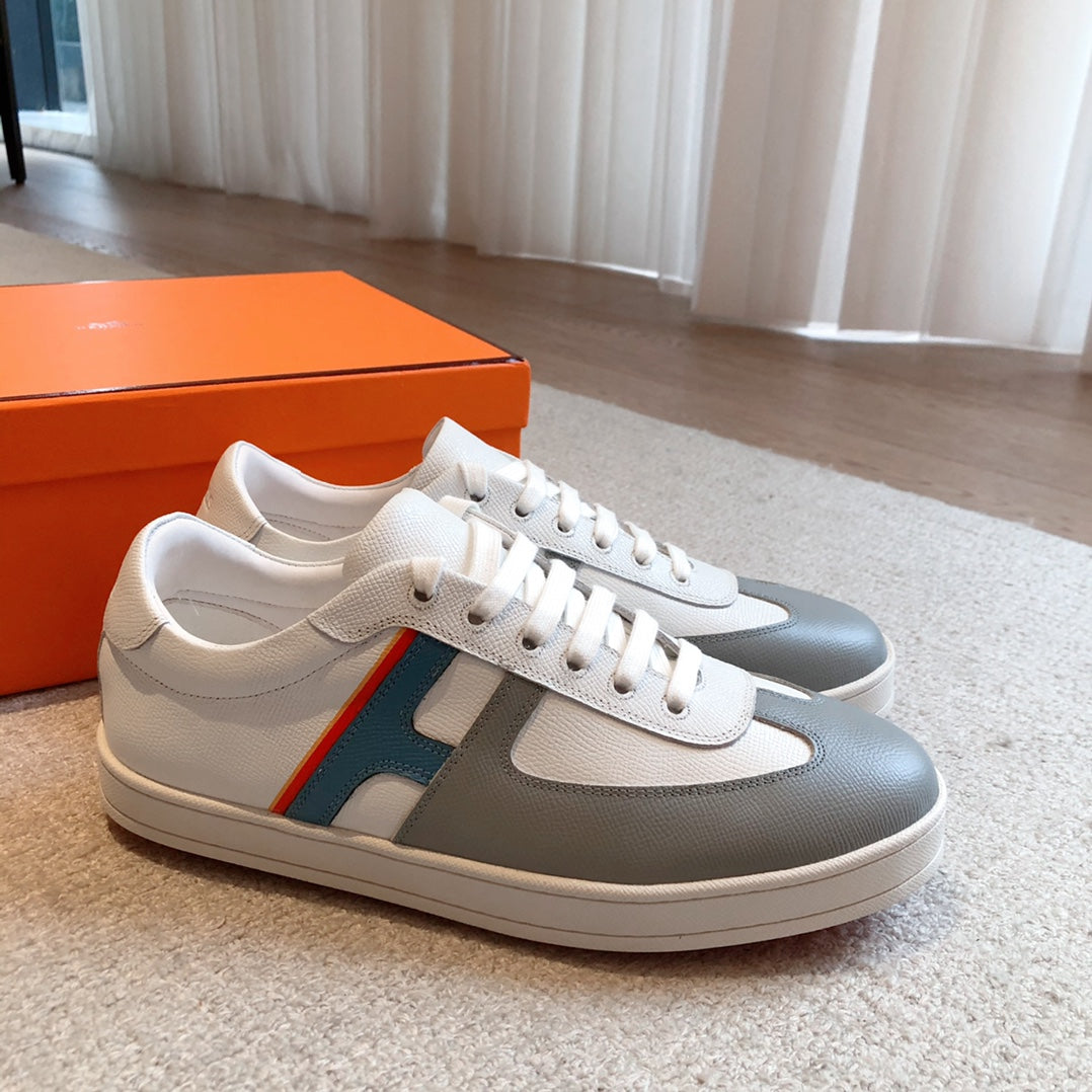 Hm Boomerang Sneaker Multi White And Gray Calfskin