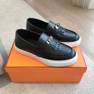 Hm Game Slip-On Sneaker Black With Tassel Calfskin