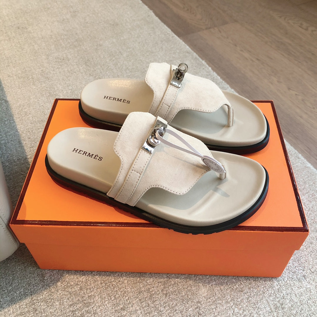 Empire Sandal Cream White Suede