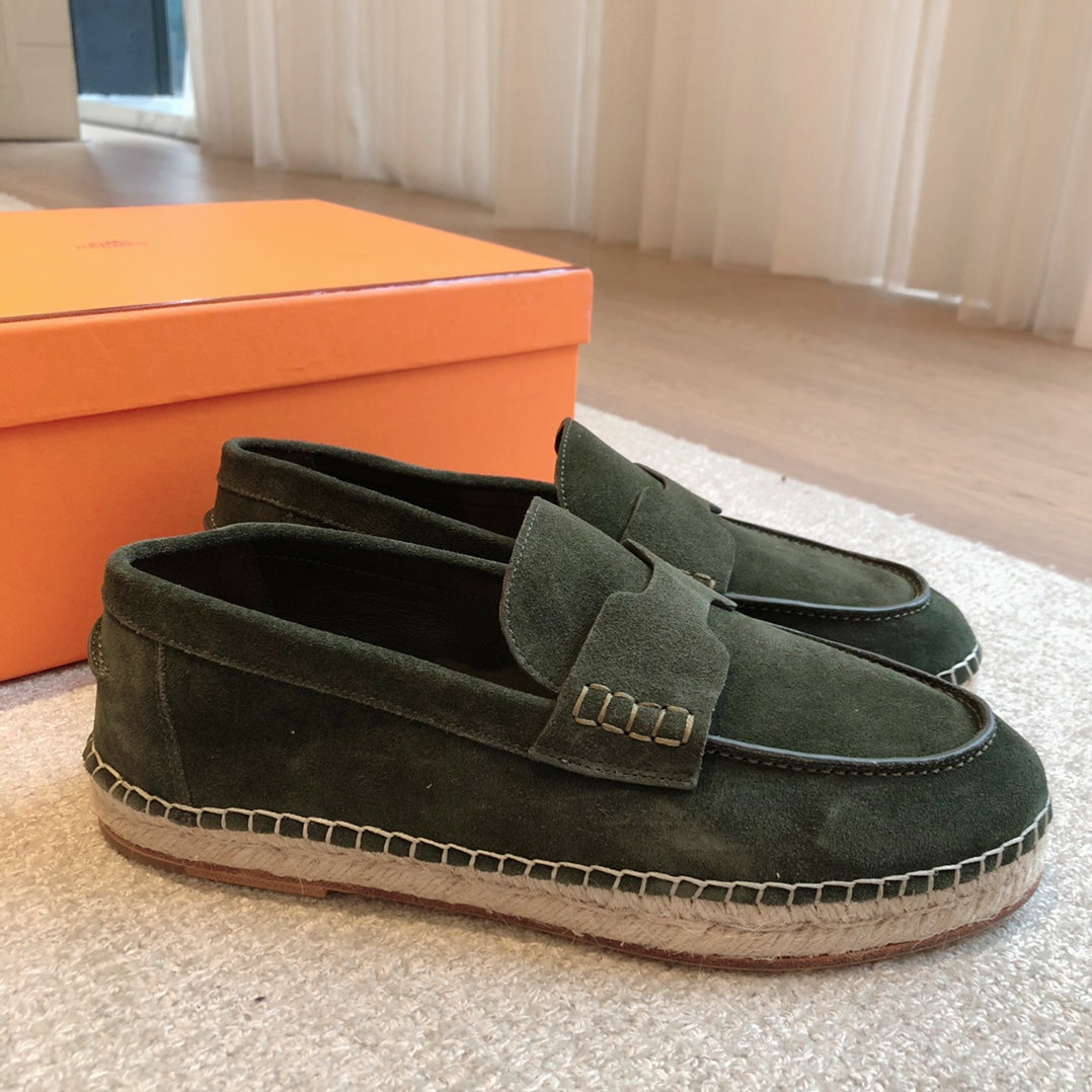 Hm Trip Espadrille Olive Green Suede