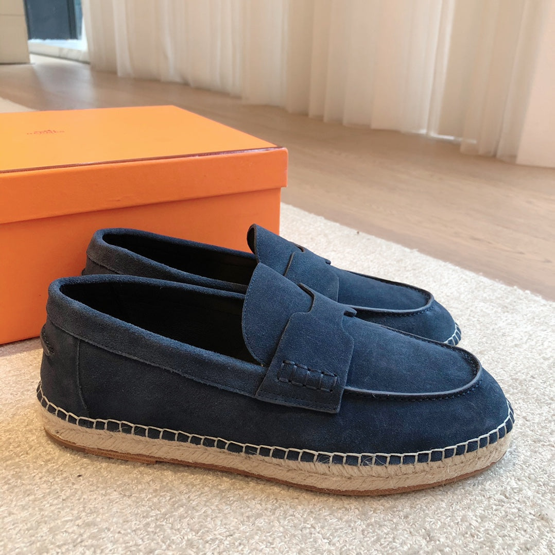 Hm Trip Espadrille Marine Blue Suede